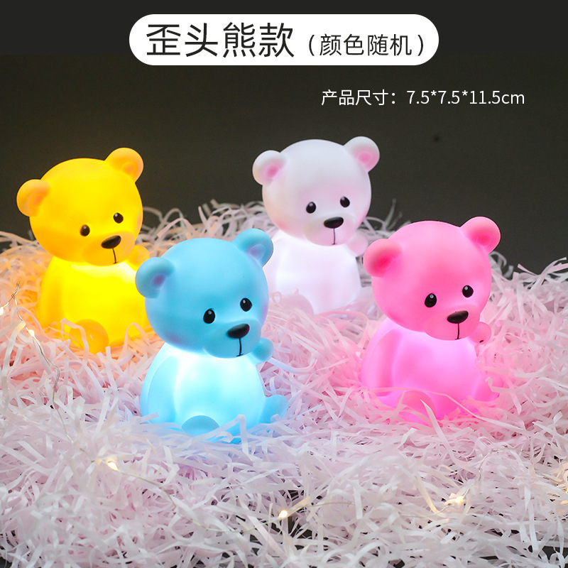 Children's Day Cartoon Creative Vinyl Small Night Lamp Night Market Stall Children Doll Internet Celebrity Stall Luminous Toys Wholesale