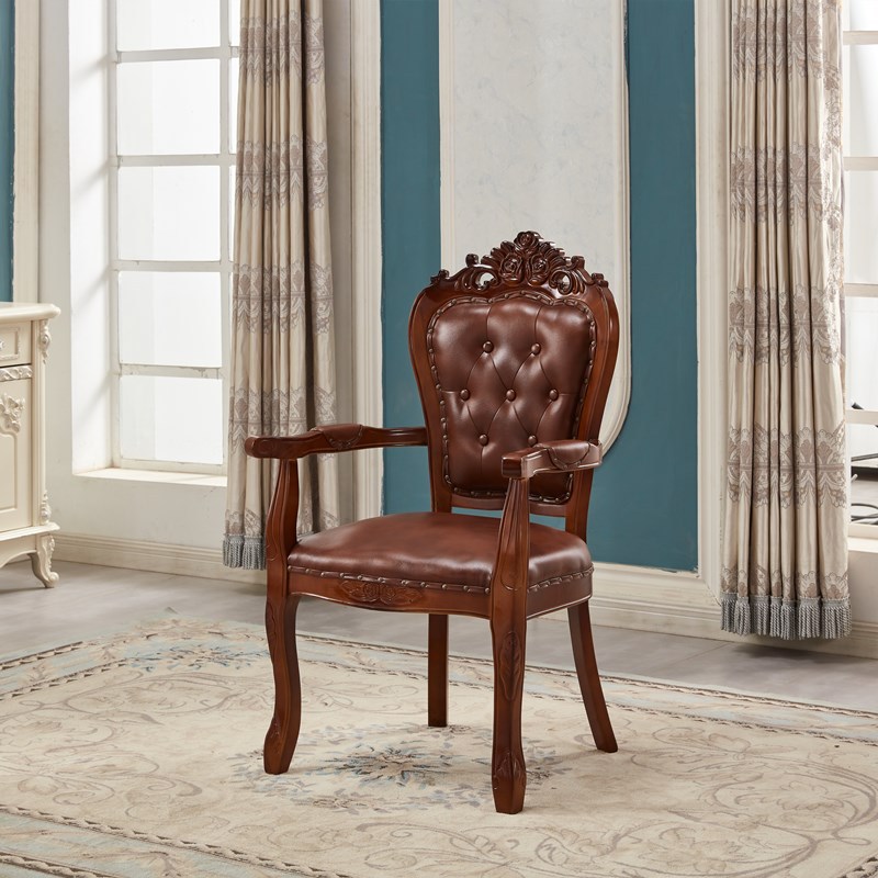 批发欧式餐椅现代简约实木靠背白色美甲凳子麻将餐厅酒店家用椅子