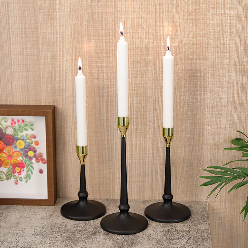 欧式烛台ins电镀铝杆烛台轻奢烛光晚餐浪漫家居桌面摆件蜡烛架