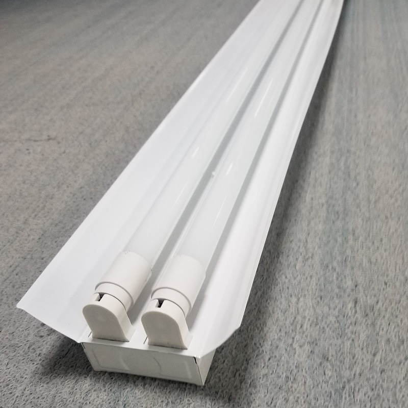 t8灯架单支平盖带罩双支附反射板日光灯led灯管配套灯具工程灯