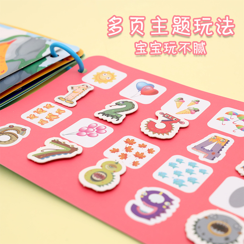 Children's Early Education Enlightment Quiet Paste Book Picture Reading Animal Cognition Diy Magic Repeated Tear and Pull Paste Book Toy