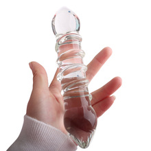 男用玻璃水晶阳具女性后庭肛门塞拉珠自慰棒 情趣性用品器具