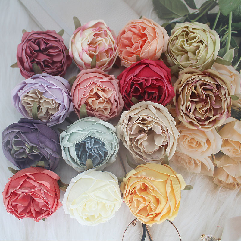 diy手作胸花头饰装饰 玫瑰花朵无花芯 婚庆花 仿真油画牡丹花花头