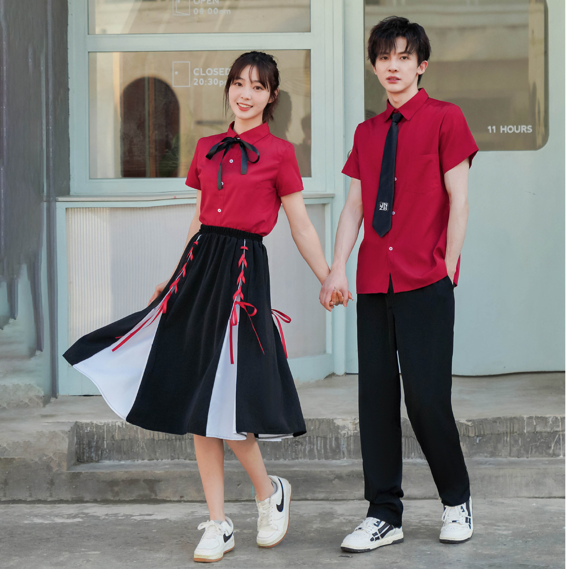 毕业季初高中学生朗诵服装女大合唱团演出校服班服学院风套装长裙