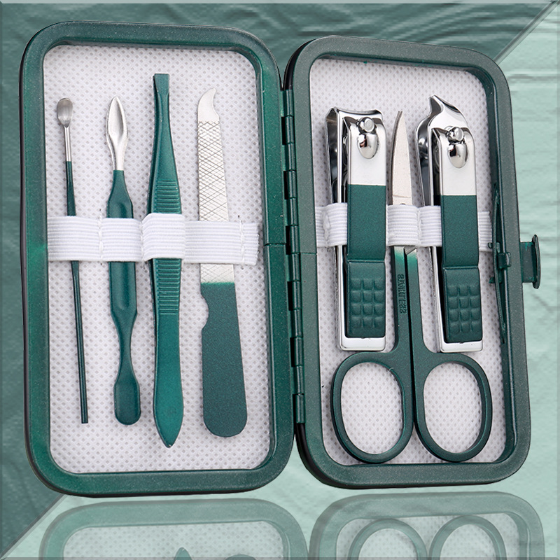 Green Nail Clippers Wholesale Pedicure Knife Full Set of Nail Scissors Boxes Manicure Implement Nail Clippers Suit Manicure