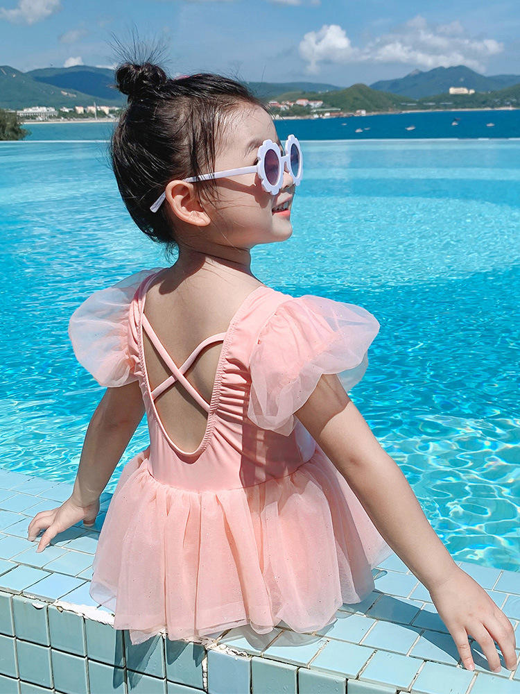 宝宝女童泳衣连体洋气小女孩夏季女宝儿童3岁网红公主风度假泳装