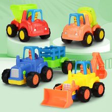 挖掘机玩具批发儿童农用拖拉机玩具车惯性工程圣诞新年礼物套装