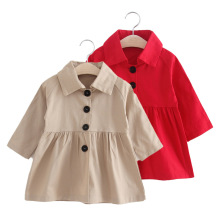 亚马逊 ebay外贸棉韩版女童风衣 新款童装秋外套中长款大衣 现货