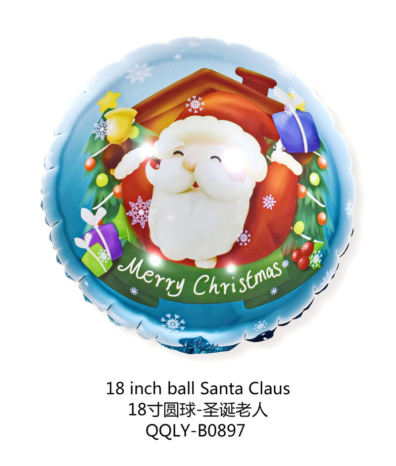 Christmas Decoration Cartoon Aluminum Balloon Mall and Shop Holiday Party Layout Supplies Santa Claus Balloon