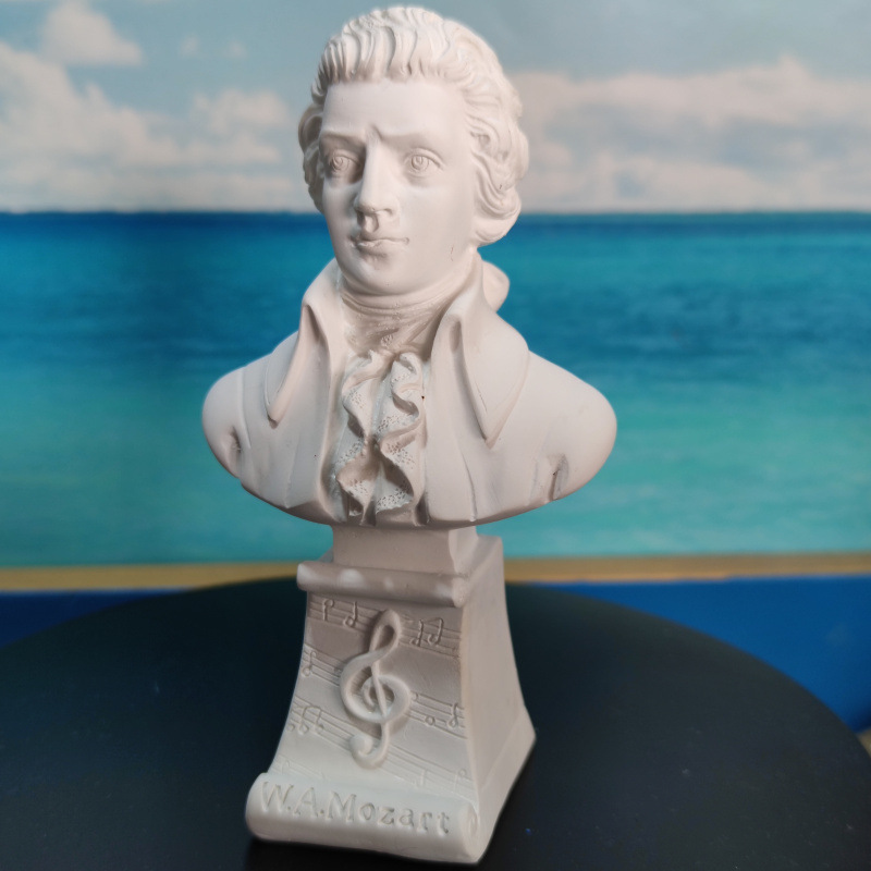 音乐家莫扎特雕像仿石膏塑像客厅教室酒店大厅树脂工艺品摆件厂家