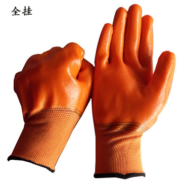 十三针老实人pvc全挂胶手套浸胶建筑工地男士耐酸碱劳保防护手套