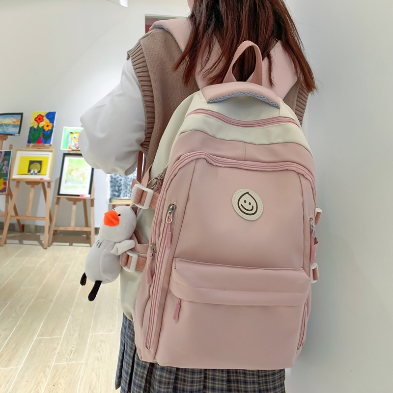 2023 New Casual Simple Large Capacity Backpack College Style Harajuku Backpack High School Primary School Student Schoolbag for Women