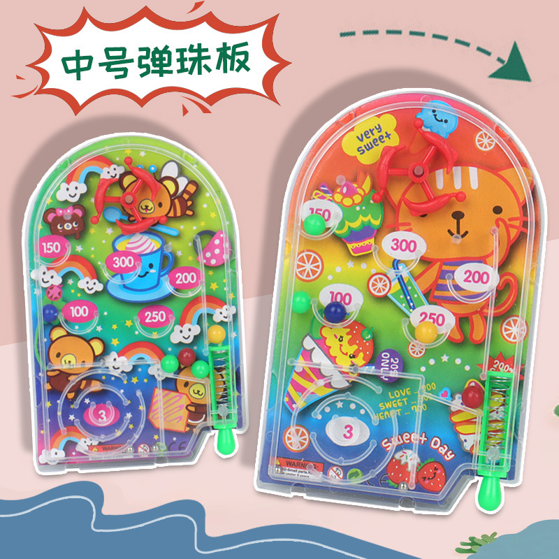 Medium Pinball Plate Scoring Machine Creative Children's Pinball Board Game Cartoon Handheld Game Machine Toy Maze Wholesale