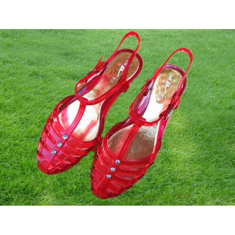 包邮回力塑料女士凉鞋复古罗马小红鞋 中国合伙人水晶包头学生鞋