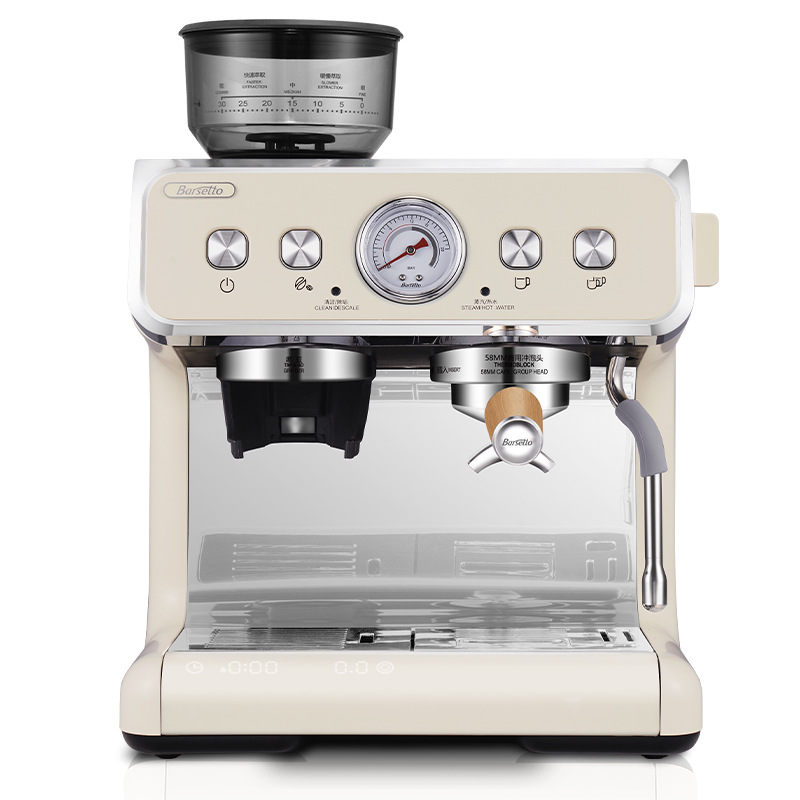 Barsetto Second Generation Double Boiler Coffee Machine Commercial Use Coffee Maker Semi-automatic Household Italian Grinding All-in-One Coffee Machine