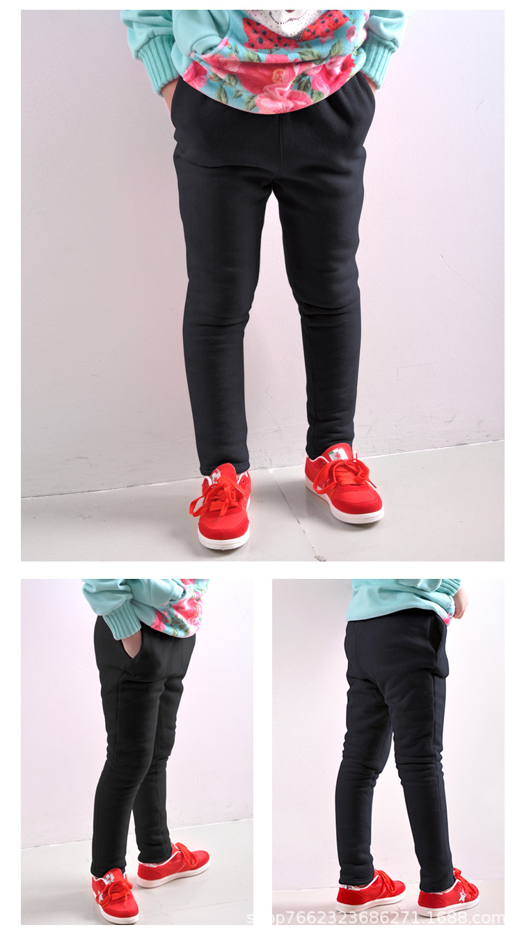 3q8009女童棉裤加绒加厚冬外穿三层保暖大童儿童北方3层特厚裤子