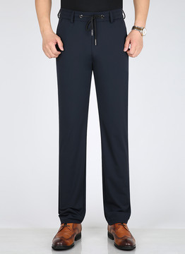 春秋款青年松紧腰男士休闲裤上班职业西裤子