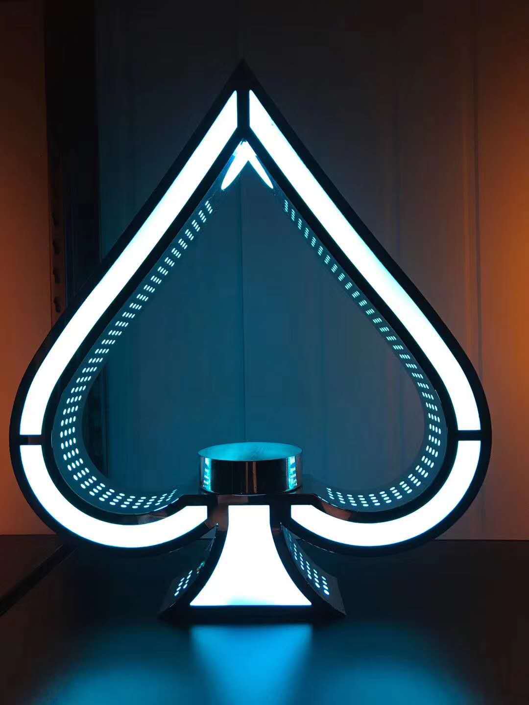 黑桃a发光酒架 发光酒具 亚克力展示架 方型酒座 举牌 发光字