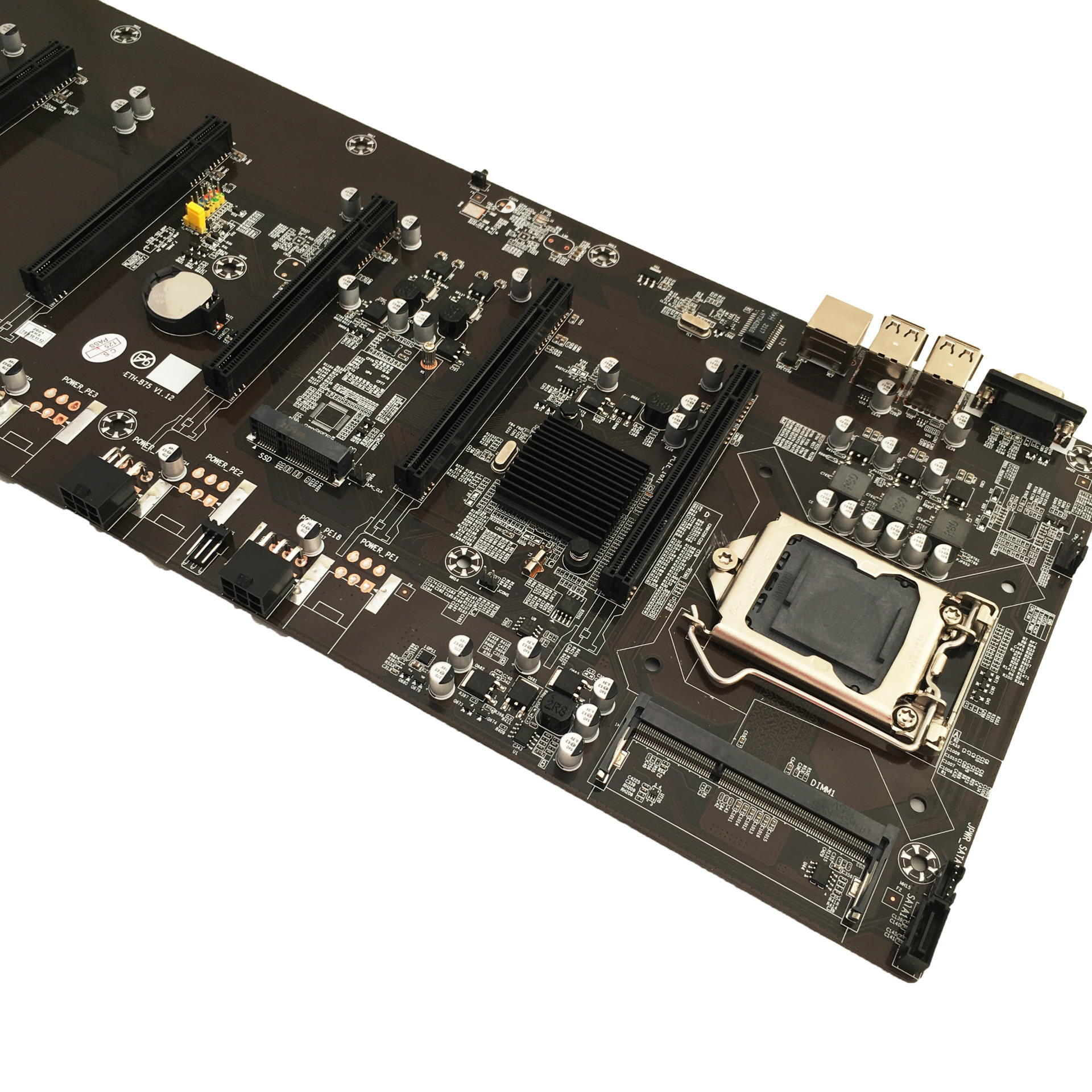 b75直插八卡eth多显卡8卡主板无需转接 大间距 代6卡12 b250 b85