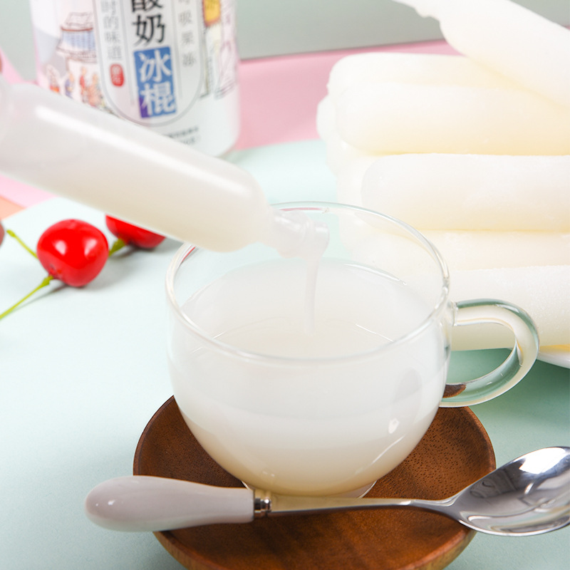 零趣老酸奶冰棍多口味散装碎冰冰果冻布丁儿童小零食棒棒冰桶装券