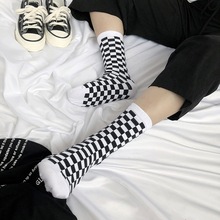 Korea Funky Harajuku nd Women Checkerboard Socks Geometric C