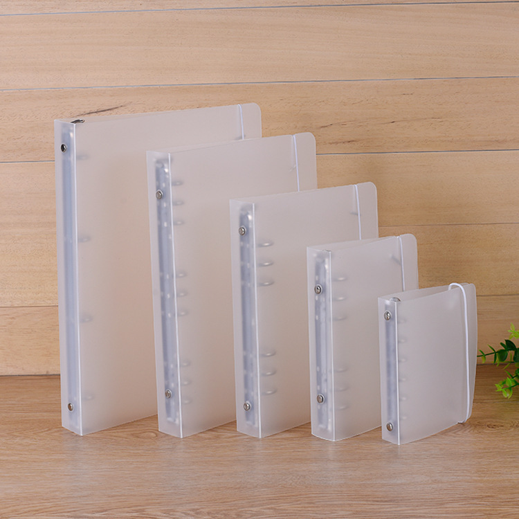 供应塑料透明磨砂活页夹 标准版六孔活页夹 可定制logo活页夹
