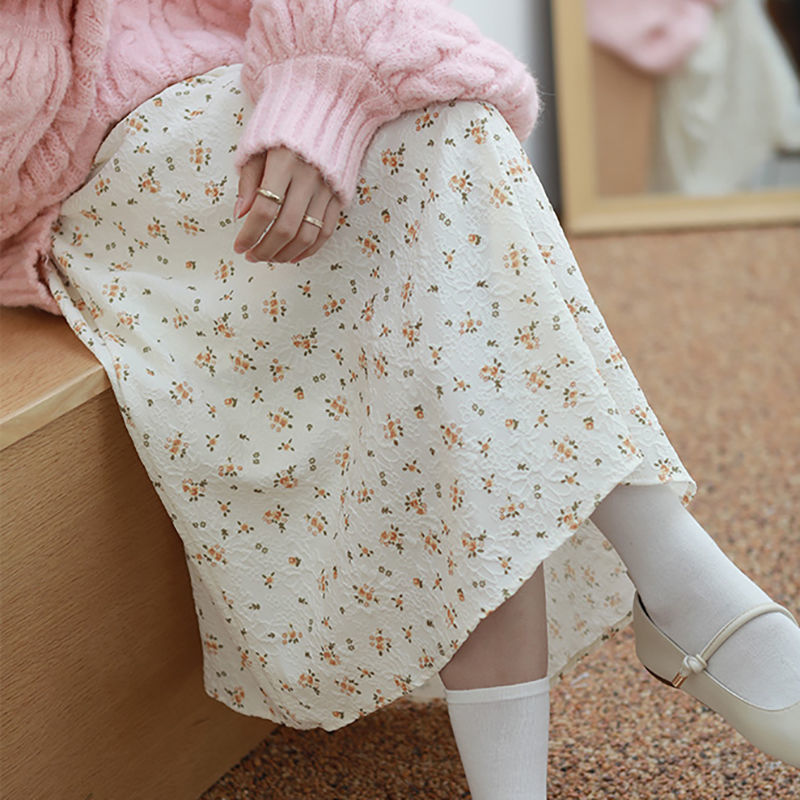 Japanese Style Fresh Floral Skirt 2023 Spring and Summer New Large Skirt Gentle Elegant Style Fairy Umbrella Skirt