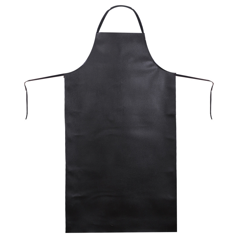 Labor Protection Apron Waterproof and Oilproof Apron Apron Kitchen and Canteen Rice Lengthened PVC Leather Apron Industrial Neck-Hanging Apron