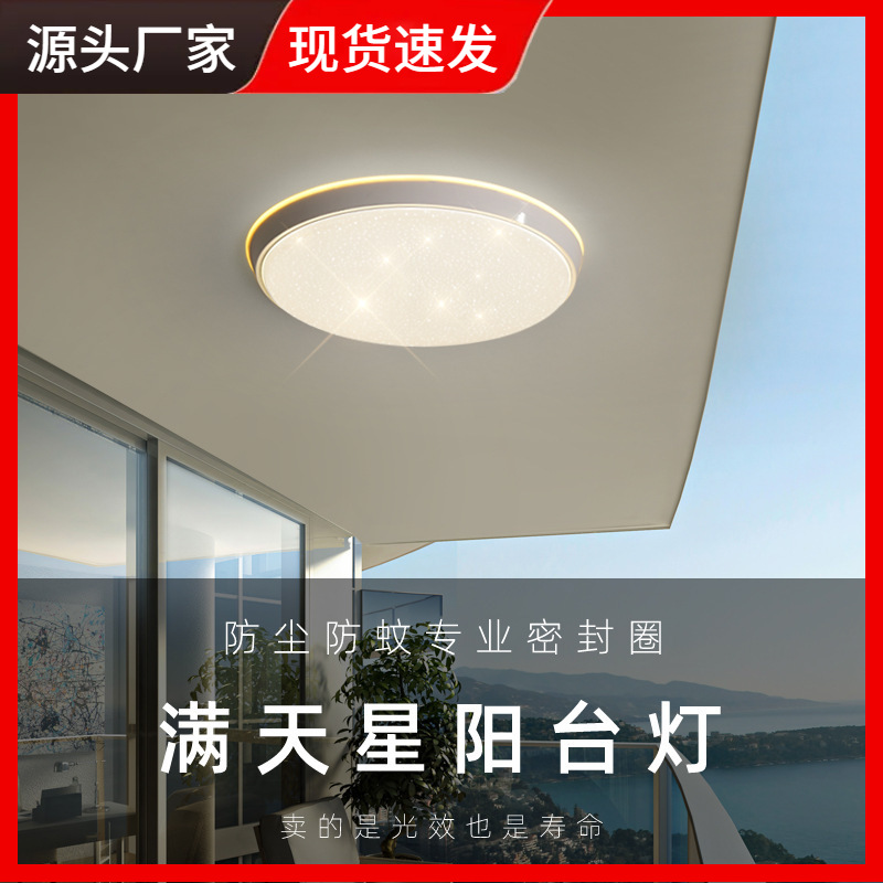 防蚊大阳台灯顶灯2024年新款满天星灯防虫防尘防潮led吸顶灯超亮