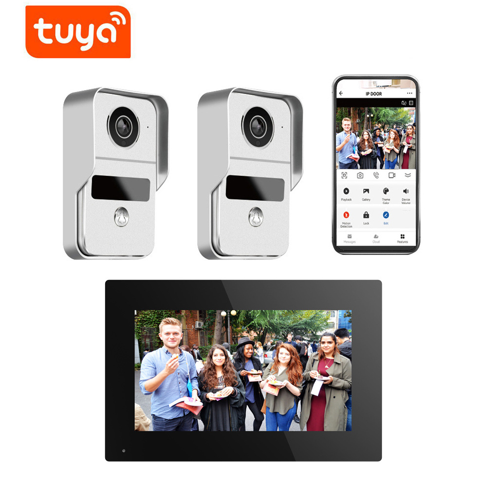 涂鸦智能1080p网络可视门铃wifi无线网络2v1对讲实时监控智能门禁