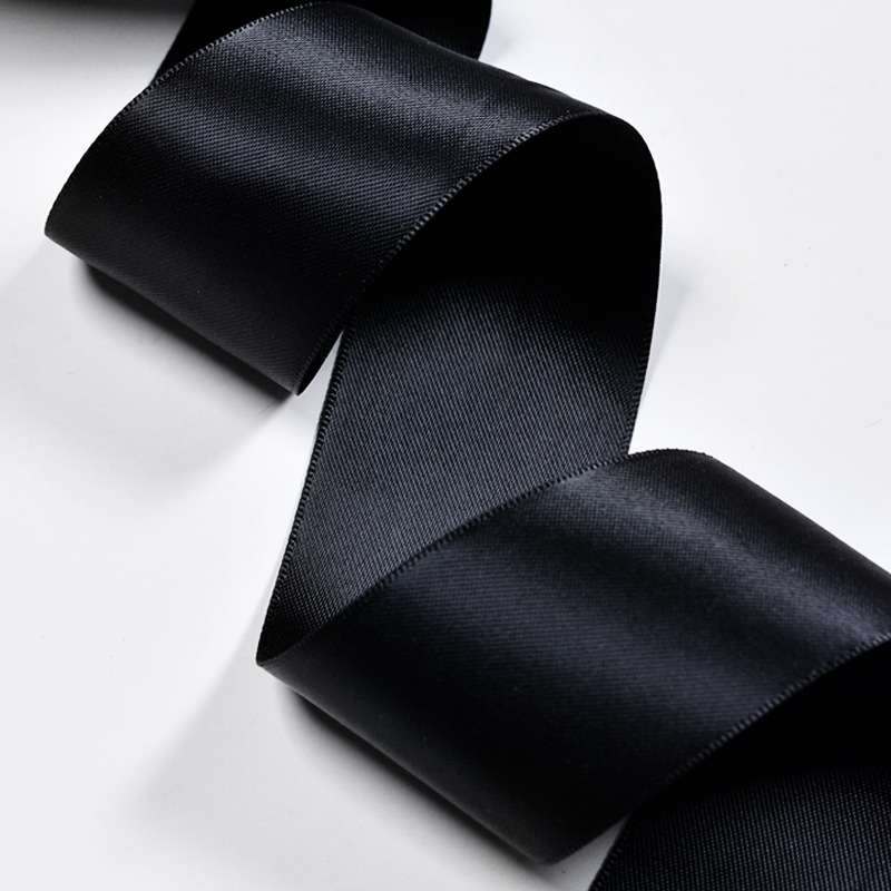 姚明diy发饰螺纹带 包装丝带服装辅料缎带 030黑色罗纹带织带批发