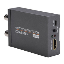 AHD/TVI/CVI/CVBS转HDMI高清同轴摄像头信号转换器带环出1080P
