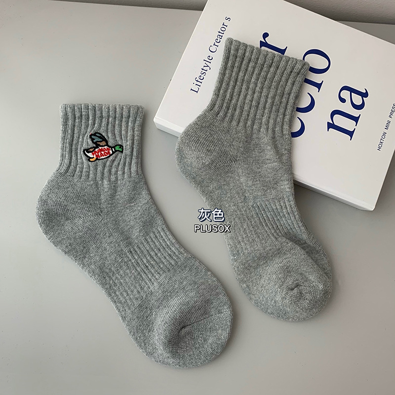 Plusox Men's and Women's Cotton Socks European and American Internet Hot Xiaofei Duck Thread Socks Women's Socks Couple Towel Bottom Athletic Socks
