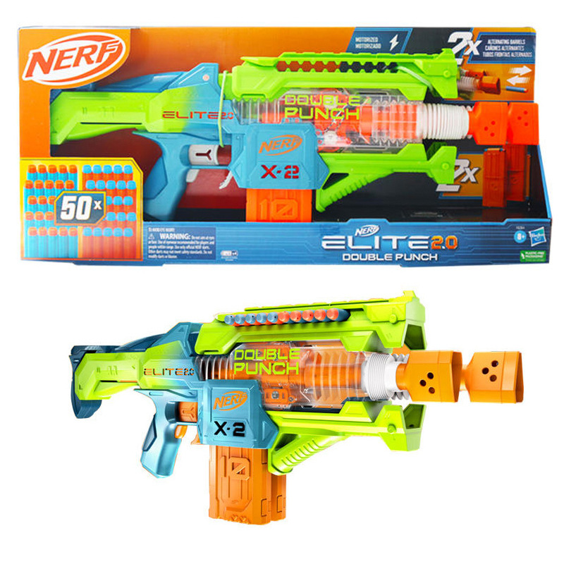 nerf热火精英2.0连环炮发射器双弹夹电动软弹枪男玩具f6364-阿里巴巴