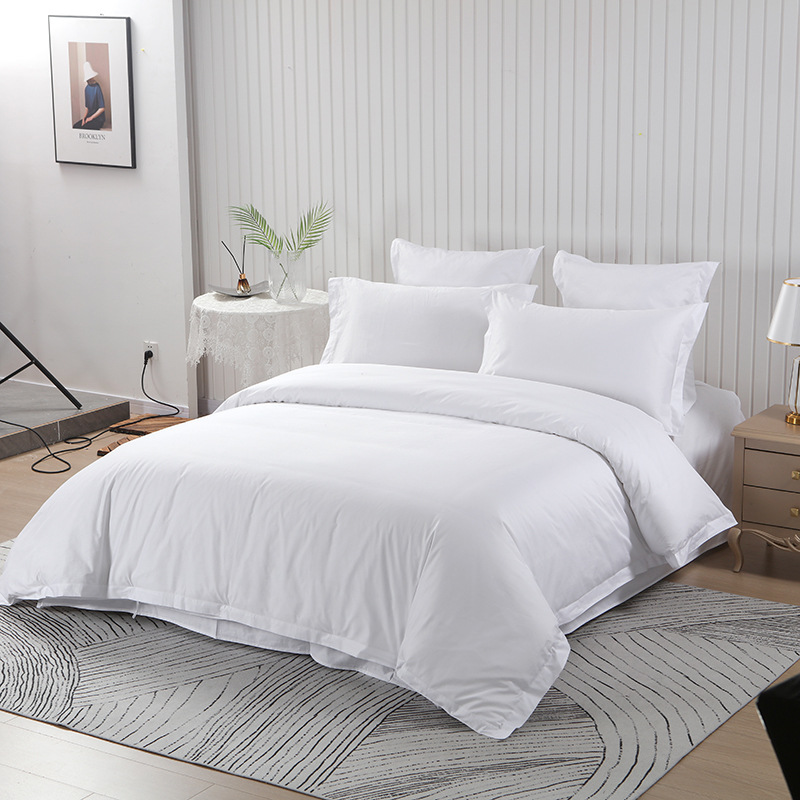 Hotel Cotton T Stripe Beddings Six-Piece Set Hotel B & B White Bed Sheet Duvet Cover Set Cloth Product Wholesale