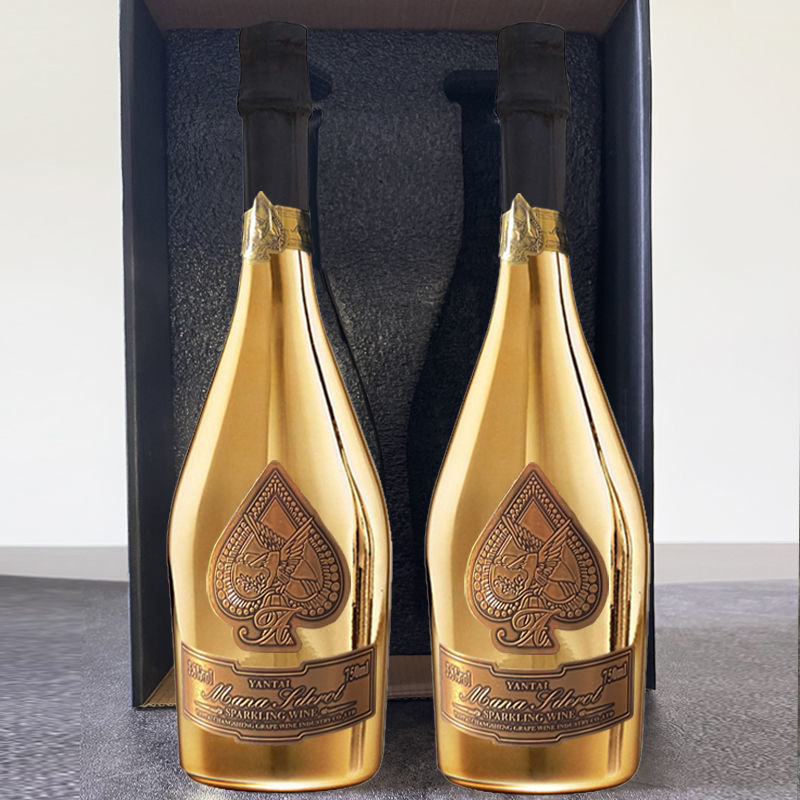 黑桃a香槟起泡酒酒吧黄金版微醺女生低度甜型果酒2支中秋礼盒