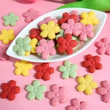 彩色樱花造型饼干混合混装儿童喜欢烘焙甜品粉色花朵蛋糕装饰摆件
