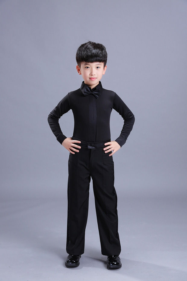 新款男童拉丁舞服装表演规定演出儿童男孩少儿夏季舞蹈比赛练功服