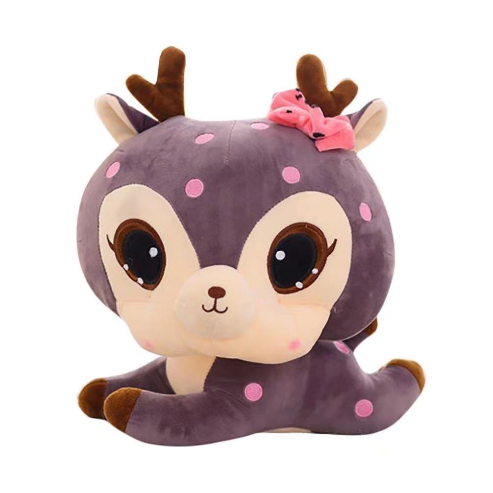 外贸跨境 梅花鹿毛绒玩具公仔 情侣彩色胖小鹿娃娃情人儿童节礼物