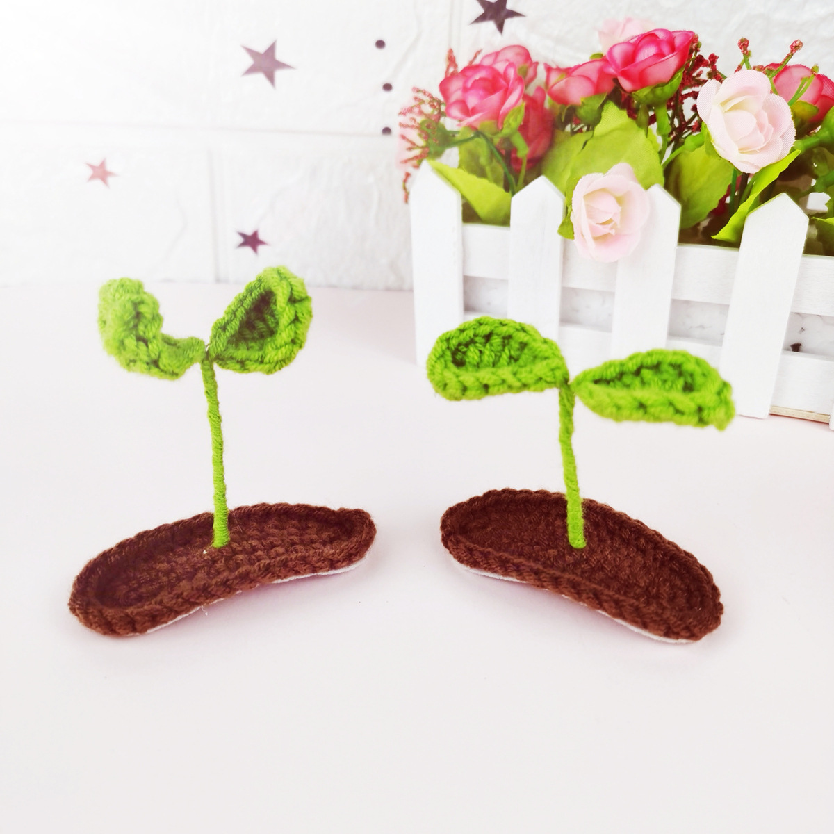 小发卡头上长草豆芽头顶发卡卖萌神器长草饰品头顶发卡豆芽小草