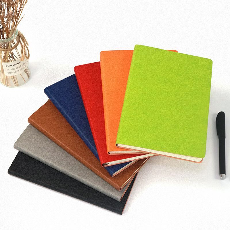 Factory Wholesale Spot Printing Logo Simulation Pu Soft Leather Business Gift Creative Student Journal Notebook