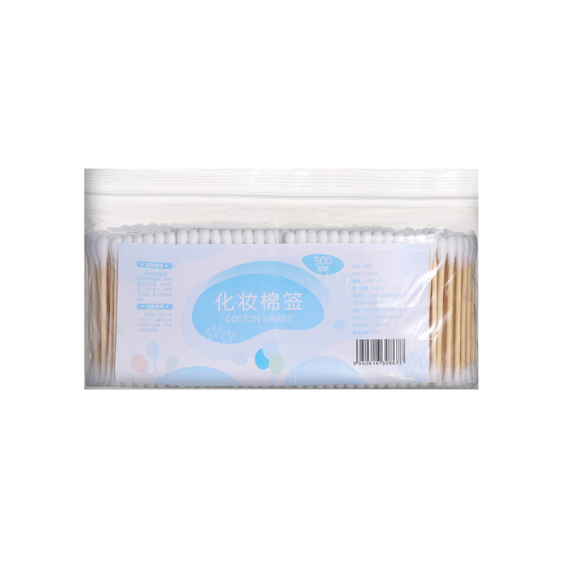 Cotton Swab Factory 500 Bamboo Sticks Boxed Cotton Swab Head Type Can Be Customized Boutique Xinjiang Cotton Swab