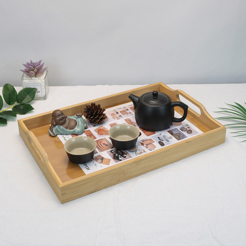 Japanese Bamboo Tea Set Rectangular Bamboo Tableware Tea Tray Bamboo Tray Color Pages Advertising Page Bamboo Tea Tray