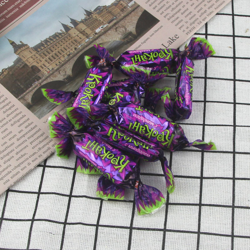 kdv俄罗斯紫皮糖kpokaht巧克力原装进口糖果500g