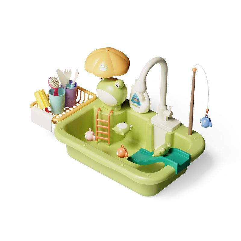 Children's Electric Dishwasher Toy Pool Table Girl Simulation Kitchenware Children Cooking Play House Kitchen Set