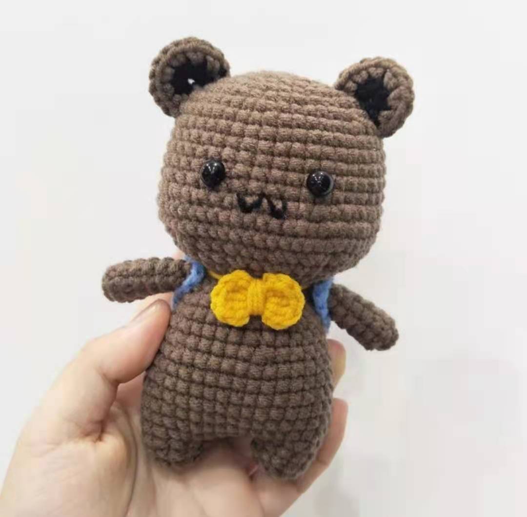 手工针织玩偶公仔厂家定制圣诞老人小熊编织人物娃娃来图来样定制