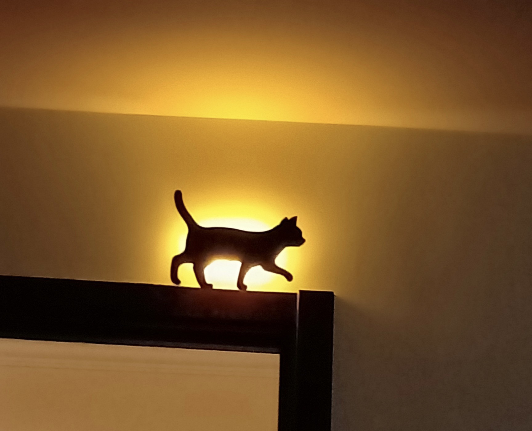 一件代发LED光控声控小夜灯 剪影灯 影子灯 LED投影灯猫咪壁灯