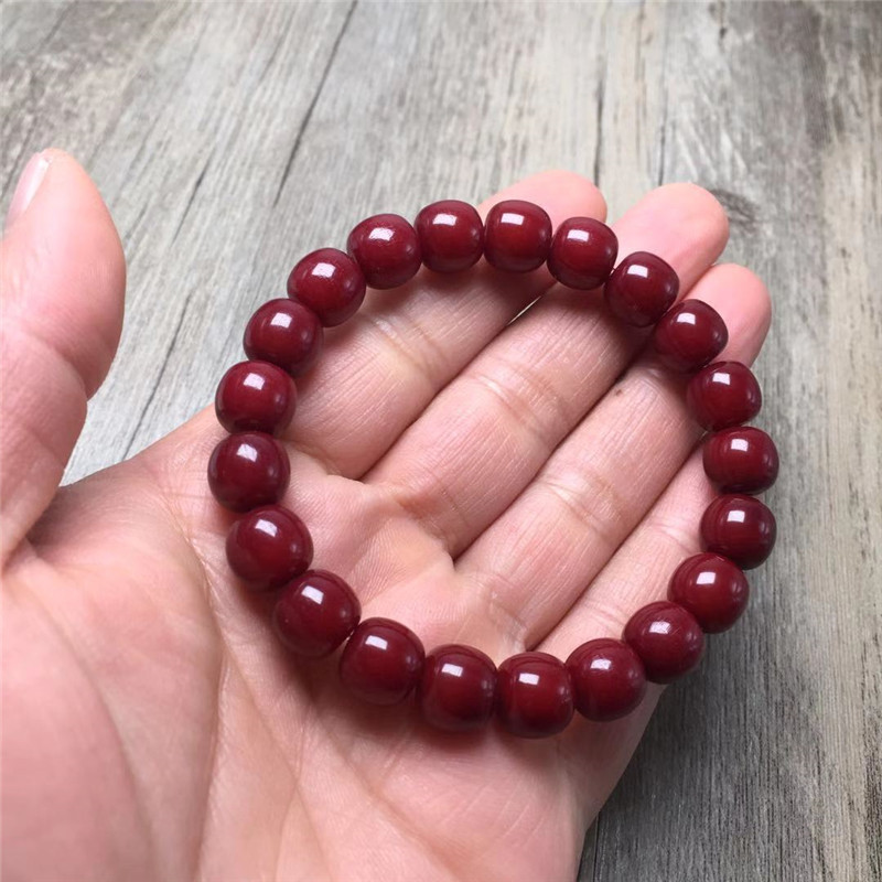 白玉菩提根老型桶朱砂供菩提子男女款手串手链项链念珠佛珠108颗