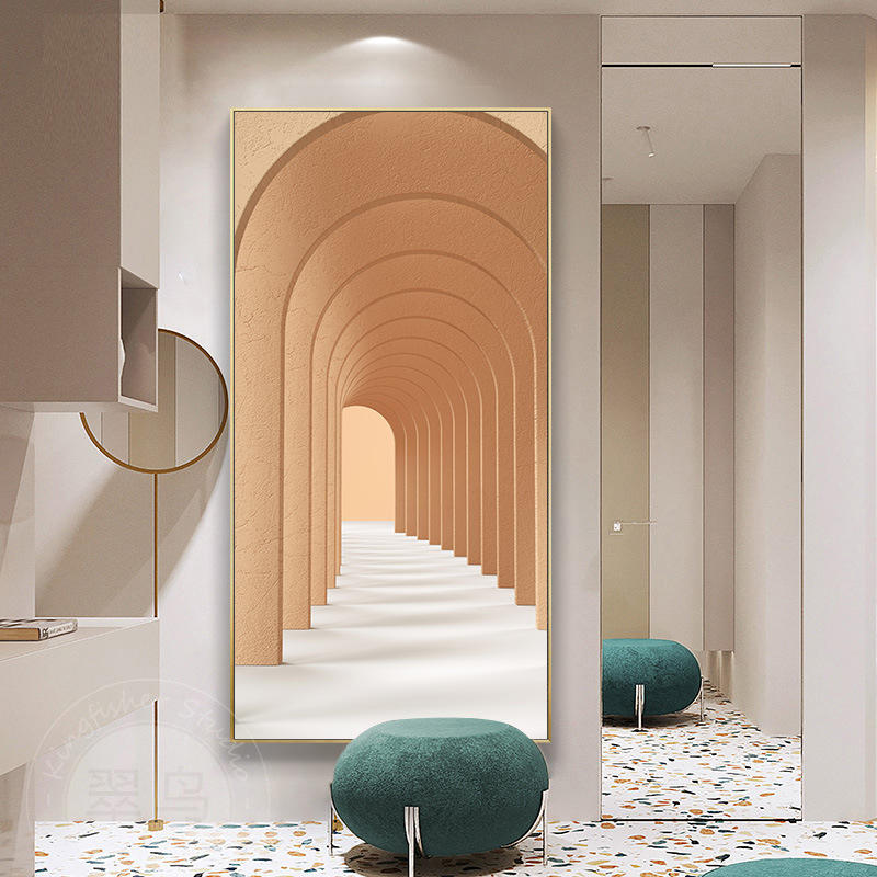 现代简约玄关装饰画批发酒店走廊过道挂画大幅轻奢客厅抽象落地画