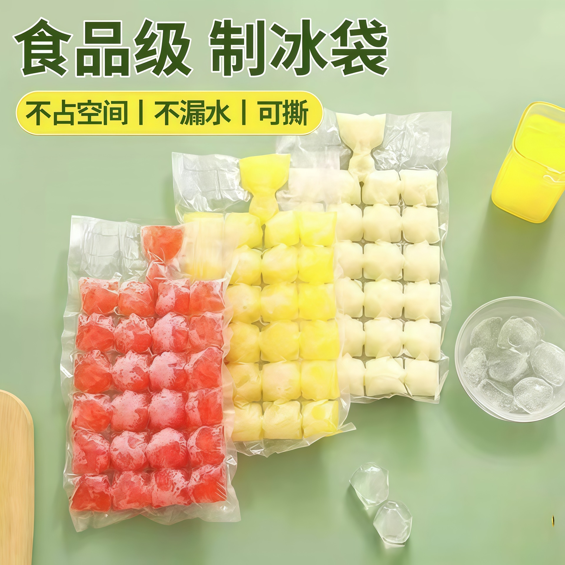 一次性制冰袋自封口冰格袋子家用创意百香果食用制冰盒冻冰块模具